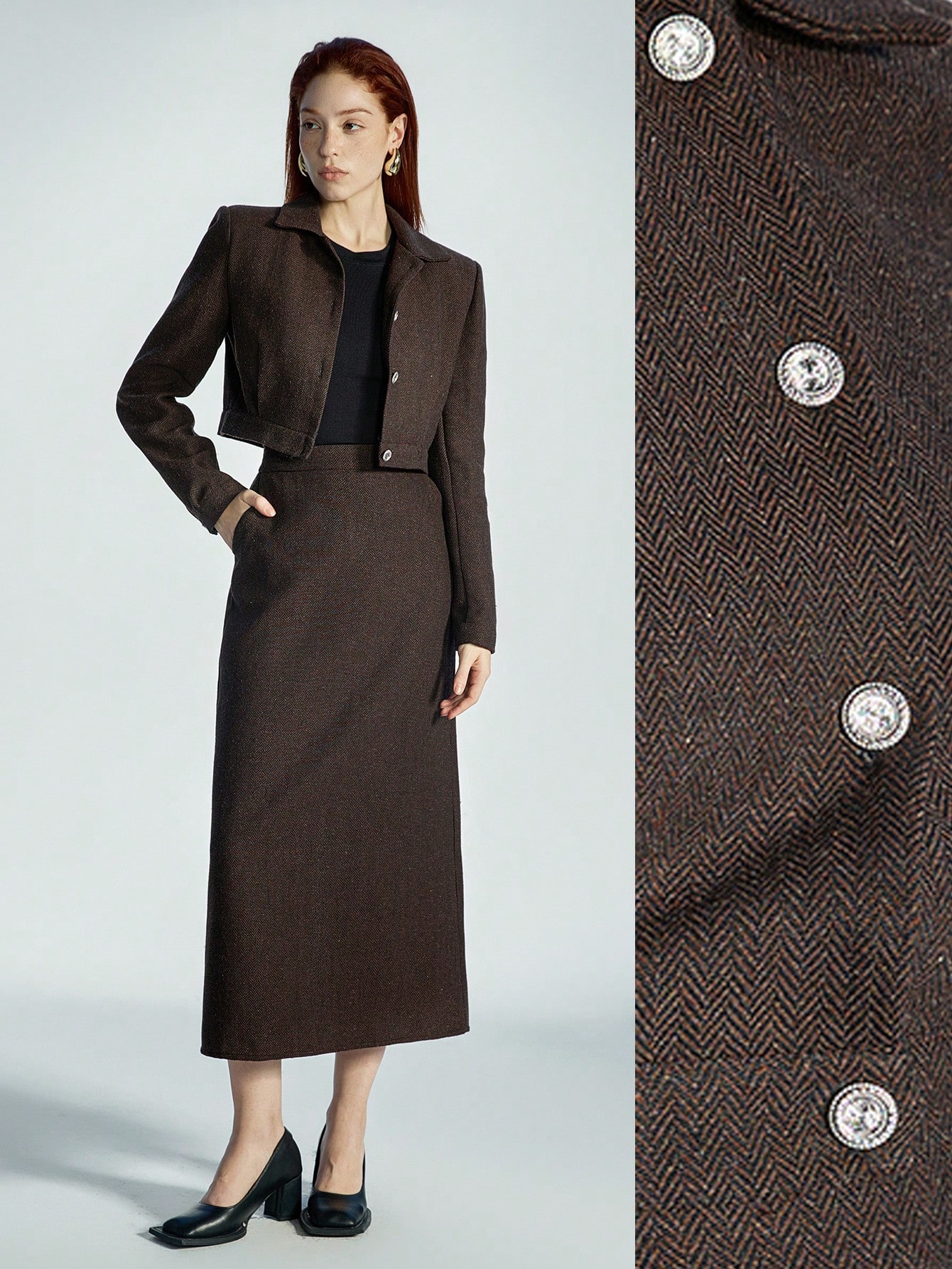 2pcs/Set Fashionable Commuter Style Long Dress, Minimalist Casual Top & Skirt Set For Everyday Wear