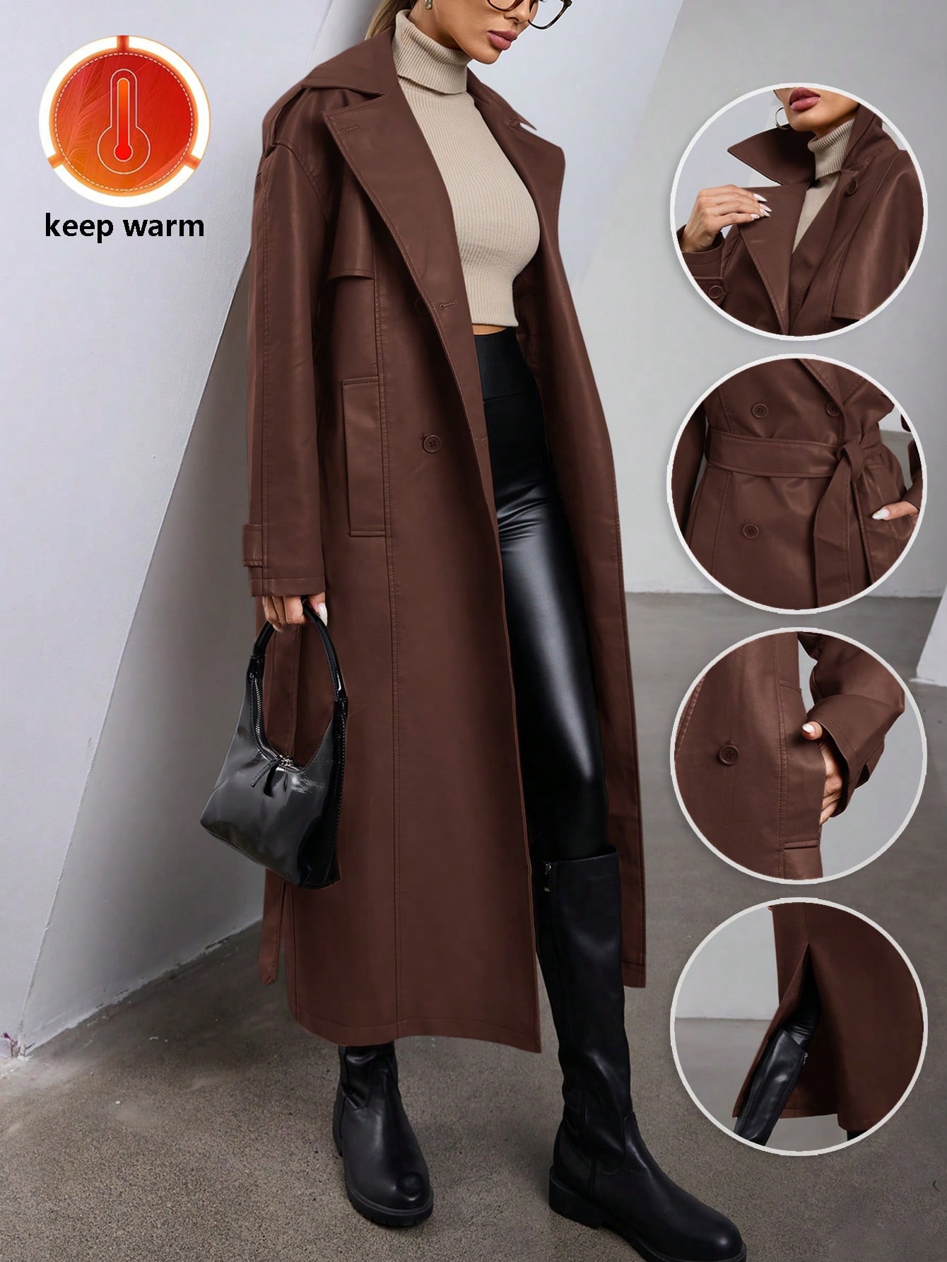 Autumn Fashion Cloak Style Minimalist Design Mid-Length Jacket, Versatile And Stylish