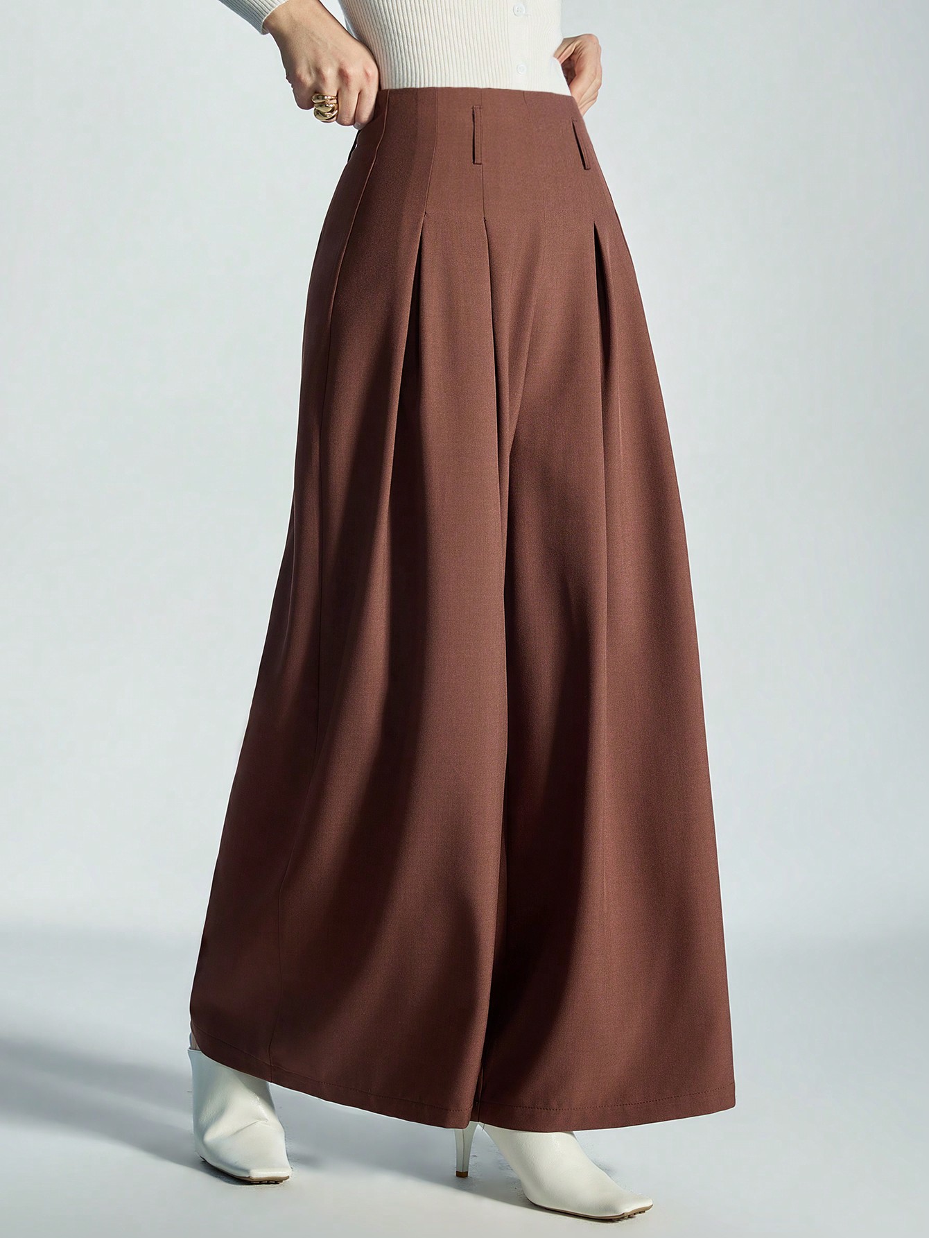 Women's High Waist Pleated Wide Leg Pants, Spring